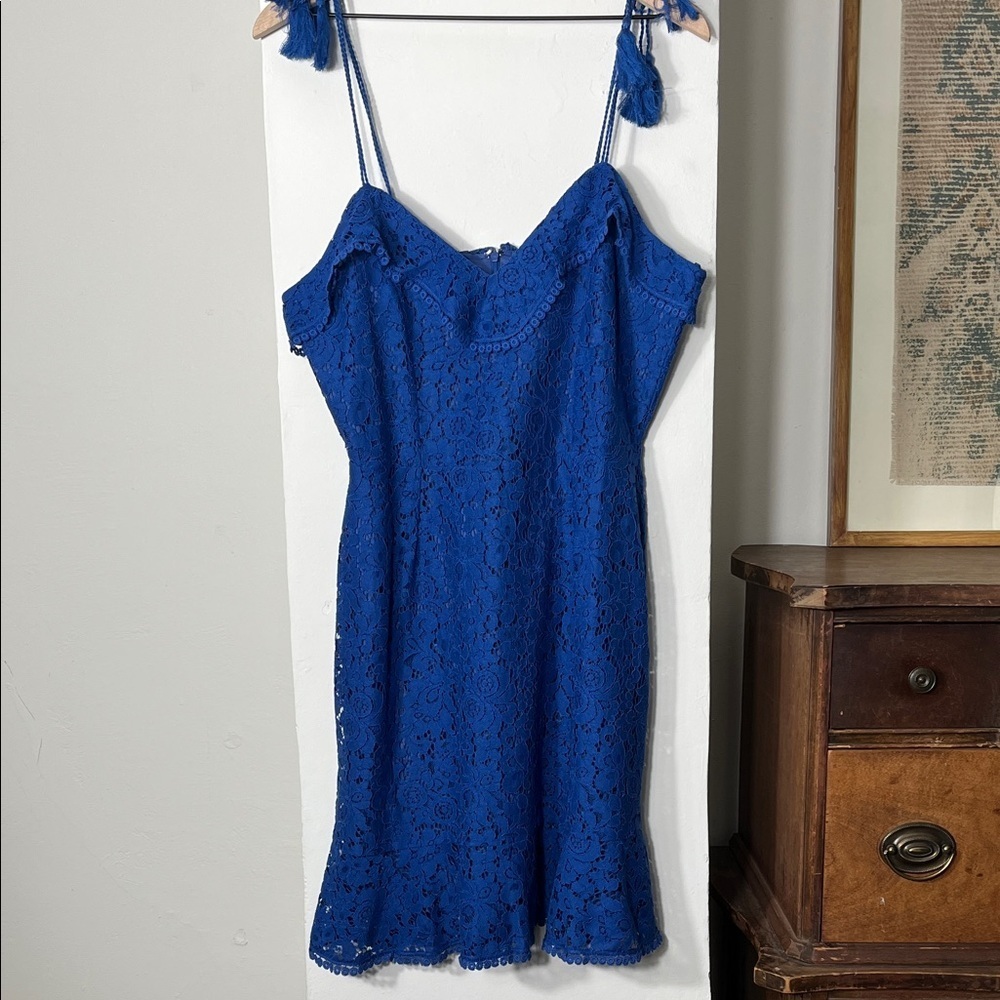 cupcakes & cashmere Blue Lace Dress